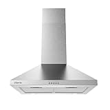 CIARRA 24 Inch Wall Mount Range Hood, 450CFM Ducted & Ductless Stove Vent Hood, Stainless Steel with 2 LED Lights, Push Button Control, Ultra Quiet & Easy Installation for Home Kitchen