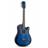 38-Inch Acoustic Cutaway Guitar Blue Basswood with Accessories