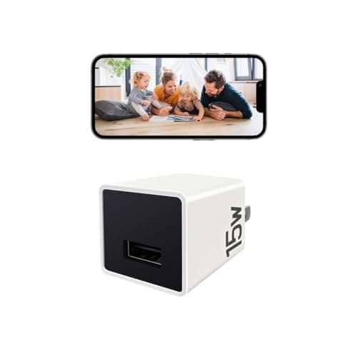 LXZNRQU Hidden Spy Camera for Home Use, WiFi Indoor Surveillance Camera with Remote Monitor via Phone App, Left & Right Angle Shooting, for Home Security(White)