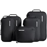 Aerotrunk Ultralight Compression Packing Cubes - Lightweight Travel Organizers for Suitcases and Luggage (6-Pack, Black)
