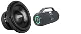 Sundown Audio SA-10 D4 Classic Bundle: 10 in 2000-Watt Peak/1000-Watt RMS Subwoofer DVC 4-Ohm, SONIC-50L Portable Bluetooth Party Speaker, 2-Items