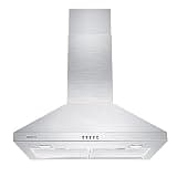 CIARRA 30 Inch Wall Mount Range Hood, 400CFM Ducted & Ductless Stove Vent Hood, Stainless Steel with 2 LED Lights, Push Button Control, Ultra Quiet & Easy Installation for Home Kitchen
