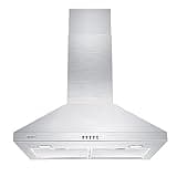 CIARRA 30 Inch Wall Mount Range Hood, 400CFM Ducted & Ductless Stove Vent Hood, Stainless Steel with 2 LED Lights, Push Button Control, Ultra Quiet & Easy Installation for Home Kitchen