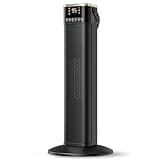 Embilis Space Heater for Indoor Use, 1500W PTC Ceramic Electric Heater with Thermostat, 45° Oscillation, 12H Timer, Remote Control, Tip-Over & Overheat Protection for Office, Bedroom, Home