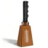 9 Inch Rugby Football Cow Bell Noise Makers with Handle Football Steel Cowbell for Football Sporting Events Cheering Graduation Decor Football Games Party