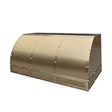 Barrel Shaped Brass Range Hood Wall Mount 48'' W, 36'' H, 21'' D, CT Copper Tailor Custom Handmade Metal Kitchen Vent Hood, With 4-Speed Exhaust Fan & LED Light,BSRH8-4TRB