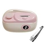 3-in-1 Automatic Electric Nail Clippers with Display, LED Light & Storage Toenail Clippers, Polishing Smart Electric Nail Trimmer, 3 Speeds Nail Cutter for Seniors, Men, Adults Pink