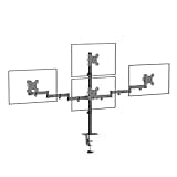 Pholiten Quad Monitor Mount for 13-32 Inch Screens, Fully Adjustable 4 Monitor Stand with Swivel, Tilt, Rotation, Clamp & Grommet Base Kit,75 * 75MM/100 * 100MM Vesa Stand, Max Load 22lbs