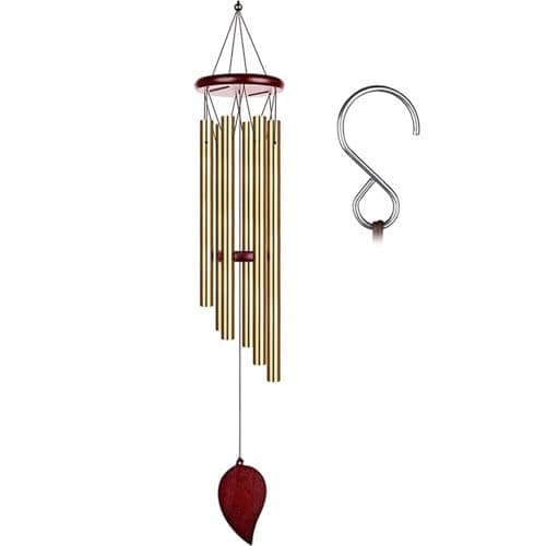 6 Tubes Wind Chimes Bell Good Luck Decorations Home Pendant for Gardens Courtyards Decorative Lucky Chime 60×11cm Aluminum Pine