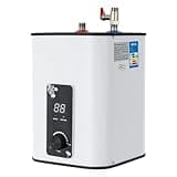 Electric Water Heater, 8L/1.76Gal Point-of-Use Tank Water Heater with 304/316 Stainless Steel Heating Tube, Adjustable Temperature 32-149°F for Kitchen, Bathroom & RV, White & Black, 1500W, 110-120V