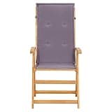 DXKDUSOKJ Patio Reclining Chairs 2 Pcs Set with Cushions, Brown Solid Acacia Wood Outdoor Folding Chair with 5 Adjustable Backrest for Garden