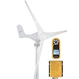 Pikasola 400W Wind Turbine Generator AC 12Volt Economy 3 Blades Windmill for Wind Solar Hybrid System 2.5m/s Start Wind Speed,400w Windmill Generator for Home
