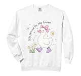 Cute Silly Goose Coquette Girly Porch Back to School Comfort Colors Adult Sweatshirt