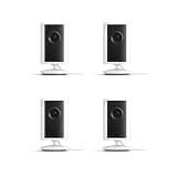 Ring Indoor Cam Plus (newest model), Home or business security, Retinal 2K for crisp, true-to-life video quality, 4x Enhanced Zoom, Low-Light Sight, 4-pack, White