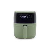 GreenLife Compact Electric Air Fryer Oven, 5.3 QT, PFAS-Free Ceramic Nonstick Drawer, 8 One Touch Digital Display, Easy View Window, Auto Shut-Off Timer, Dishwasher Safe Parts, 1500 Watts, Sage