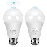 Motion Sensor Light Bulbs, 13W (100Watt Equivalent), Motion Activated Dusk to Dawn Security LED Bulb, 5000K Daylight, Energy-Efficient, for Indoor and Outdoor Lighting, Porch, Stairs, Hallway 2Pack