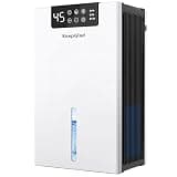 Dehumidifier, Semiconductor dehumidifier, Dehumidifiers for Home, Auto Shut Off Dehumidifier for Basement, White