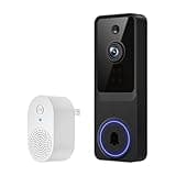 SoraNari Wireless Video Doorbell Camera,1080P FHD, Motion Detection, Two-Way Audio, Night Vision, Cloud Storage, Battery Powered, 2.4GHz Wi-Fi Only, Indoor Outdoor Surveillance