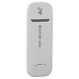 Phefop 4G USB Portable WiFi Hotspot Router 4G LTE Mobile WiFi USB Modem Plug and Play High Speed Internet with WPA2 Security for 10 Devices Travel Home Office (White)