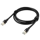 Rfan Ethernet Cable Shielded 26awg Lastest 40gbps Heavy Duty LAN Network Cable Black 3m
