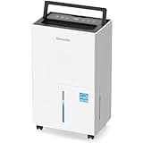Glowells 2000 Sq.Ft Energy Star Dehumidifier for Basement with Drain Hose, 23 Pints Dehumidifiers for Home, Large Room, RV, Three Modes, Intelligent Humidistat, Quiet Smart Compressor, Auto Defrost