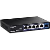 TRENDnet 6-Port Unmanaged 2.5G Switch with 10G SFP+Port, TEG-S5061, 5 x 2.5GBASE-T Ports, 45Gbps SwitchingCapacity, Fanless, Wall Mountable,Lifetime Protection,Black