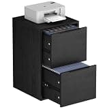 LUCYPAL 2 Drawer File Cabinet,Wood Home Office Filing Cabinet,2-Drawer Wooden Filing Cabinets for Letter Size Black