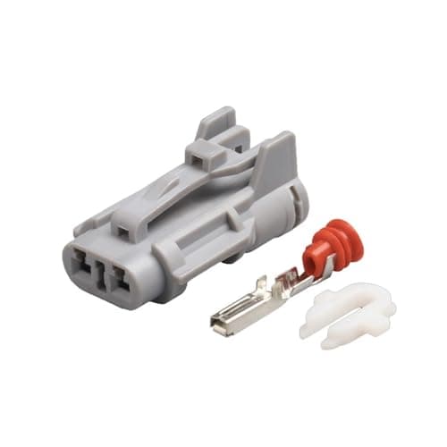 BTYSEQ 1/5/10/20/50 Sets 2 Pin Auto Daytime Running Lamp Grey Female Male Waterproof Connector Automotive 7123-1424-40 With Terminals(2p female,10 sets)