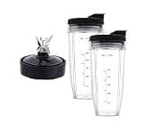 24oz Cup with To-Go Lid, 7-Fin Extractor Blade, Compatible with BN801 SS101 BL480-30 BL641 BL642-30 Blender