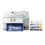 Epson EcoTank ET-4950 Wireless All-in-One Color Supertank Printer with up to 3 Years of Ink Refillable Tanks, Perfect for Office, 18 PPM, 2.4" Colorful Touchscreen, Auto Document Feeder - White