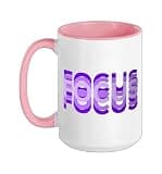 Violette FOCUS Violette Graphic Optical Illusion Ceramic Mug, Pink/White, 15oz