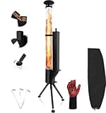63" Outdoor Spiral Flame Fire Pit, Smokeless Visual Flame Patio Stove with Safe-Guard Kit, Low Heat Output Ambience Fire Column for Backyard, Garden, Patio, Party, Bonfire