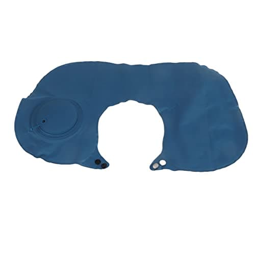 EAMWSA Inflatable Travel Pillow, Inflatable U Shaped Neck Pillow, Ergonomic Air Neck Support with Press Inflate Valve, Compact Foldable Camping Pillow for Travel Home Office (Royal Blue)