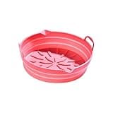 For Air Fryer Foldable Silicone Tray Oven Baking Pizza Chicken Tool Reusable Liner Clean Airfryer Basket(A-Pink)