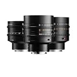 Camera Lens, 35mm 50mm 85mm T2.1 Full Frame Dual Bokeh Cine Lens for Photography, Compatible for Sony E Canon RF Nikon Z Lumix L(Set,E-Mount(FE))