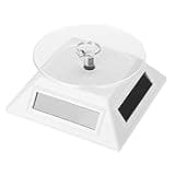 Solar Display Stand, Solar Showcase 360 Degrees Turntable Rotating Watch Phone Jewelry Organizer Display Stand Mount Holder (White)