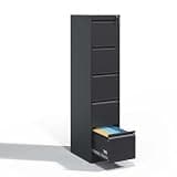 Kiwaou 5 Drawer Vertical File Cabinet, Metal Office Storage Cabinet with Lock for Letter Legal A4 Files, Steel Home Office Furniture
