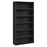 VASAGLE Custos Collection - Bookshelf, 6-Tier Bookcase, Book Shelf, Open Storage Shelf, 9.4 x 31.5 x 63.3 Inches, for Living Room, Home Office, Dining Room, Ebony Black ULBC412B01