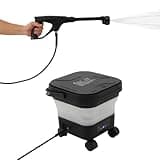 Foldable Pressure Washer, Portable Car Cleaning Machine (3.43Gal Tank, 7 Adjustable Gears, 118.3oz/min) for Car, Yard & Outdoor Use - Black Orange (Black + White)