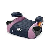 Chicco GoFit ClearTex Backless Booster Car Seat, Travel Booster Seat for Car, Portable Car Booster Seat for Children at Least 4 Years Old and 40-110 lbs., Orchid/Navy