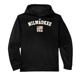 Vintage Milwaukee USA American Flag Wisconsin Souvenir Retro Performance Hoodie