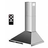 Icyber Boom 30 Inch Under Cabinet Range Hood, 750 CFM Stainless Steel Ducted Ductless Vent Hood with Touch Gesture Remote Control, 210W Motor, 3 Speed, Quiet 65dB, LED Light, Baffle Filter