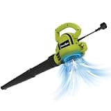 Grasstigon Electric Leaf Blower Corded, 7-Amp, 390CFM/ 210MPH, 2 Speed Modes, Powerful Lightweight Handheld Blowers for Lawn Care, Patio, Leaves, Dust, Snow (Green)