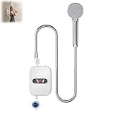 Instant Thermostatic Water Heater, 3000W Tankless Water Heater Electric with Digital Display, Compact Shower Water Heater for Bathroom, RV, Apartment, Home, Hotel (1pc)