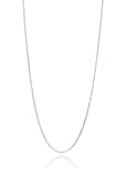 Miabella Italian 925 Sterling Silver or 18K Gold Plated 925 Sterling Silver Thin 0.8mm Box Chain Necklace for Women, Made in Italy (sterling silver, Length 22 inches)