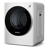 BANGSON Portable Clothes Dryer, 1.5 Cu.Ft Portable Dryer with See-Through Door, Heat Dry & Air Dry 2-in-1 Modes, 120V Vented compact dryer, Stainless Steel Drum for Apartment, Dorm & RV, White