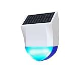 Door Access Control, Smart Alarm External Solar Rechargeable Battery 90-95DB Siren Sound Light Tamper Alert Sensor Detector,for Door Lock Security