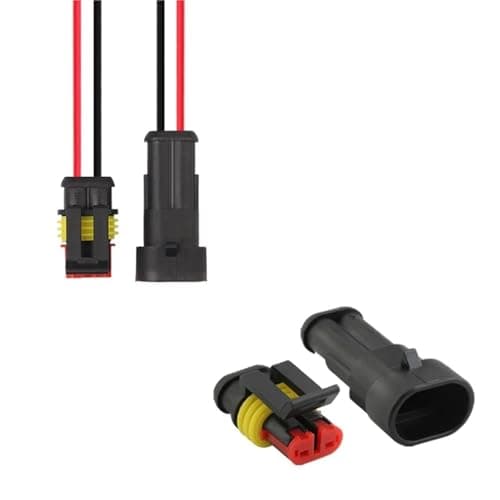 LIXIAOC Dj7021-1.5-11/21 Automobile Waterproof 2P AMP Connector Male Female Wire for Car 282104-1 282080-1(Silicone Case)