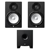 Yamaha HS8 8-Inch Powered Studio Monitor Pair Bundle with HS8S 8-Inch Active Subwoofer — 2.1 Reference System for Music Production, Mixing, Mastering, Home Recording