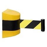 Retractable Belt Barrier with Magnetic Wall Mount, Durable Steel Case, 3M Crowd Control Tape Queue Dividers for Events, Public Spaces Crowd Management